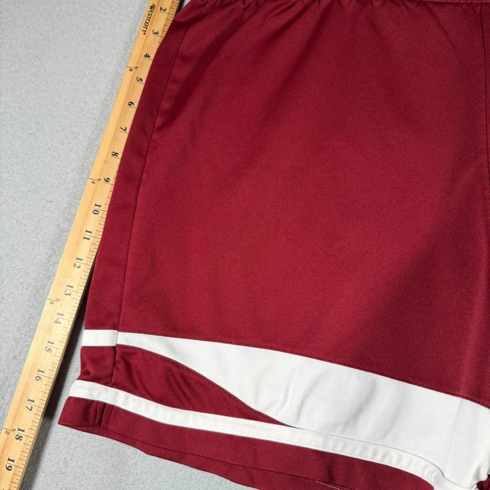 Vintage Nike Men XL Athletic Basketball Shorts Maroon White Swoosh Elastic Waist